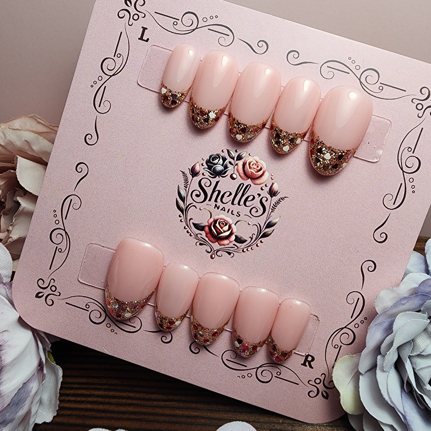 Heart Confetti French Tips